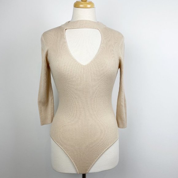 New York & Company Tops - NEW YORK & COMPANY ribbed long sleeve bodysuit